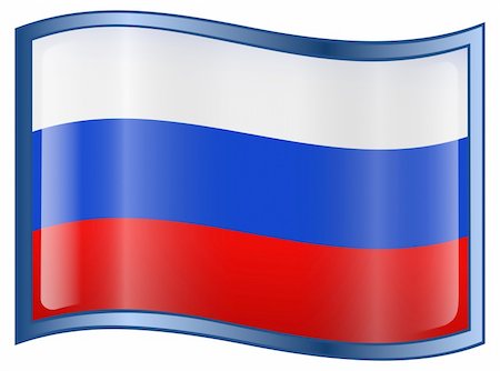 simsearch:400-09094879,k - Russia Flag Icon, isolated on white background.  Vector - EPS 9 format. Photographie de stock - Aubaine LD & Abonnement, Code: 400-04054204