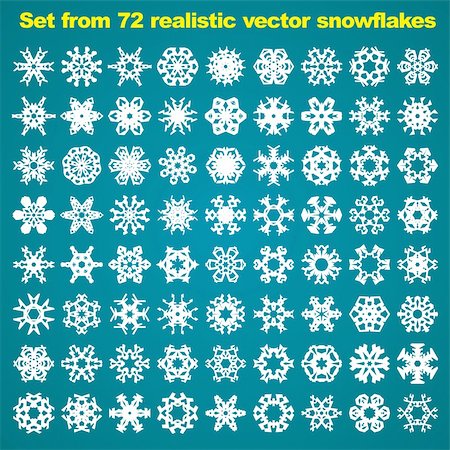 simsearch:400-05380726,k - Set from 72 realistic vector snowflakes Stock Photo - Budget Royalty-Free & Subscription, Code: 400-04054207