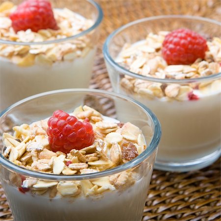 simsearch:400-04081024,k - Fresh yogurt and muesli with a raspberry Stock Photo - Budget Royalty-Free & Subscription, Code: 400-04054223