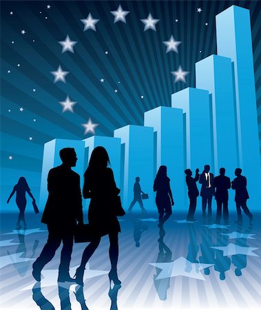 simsearch:400-04082063,k - People are going to a large chart and stars, conceptual business illustration. Stock Photo - Budget Royalty-Free & Subscription, Code: 400-04054277