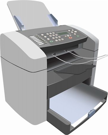fax - fax machine. illustration. Fotografie stock - Microstock e Abbonamento, Codice: 400-04054827