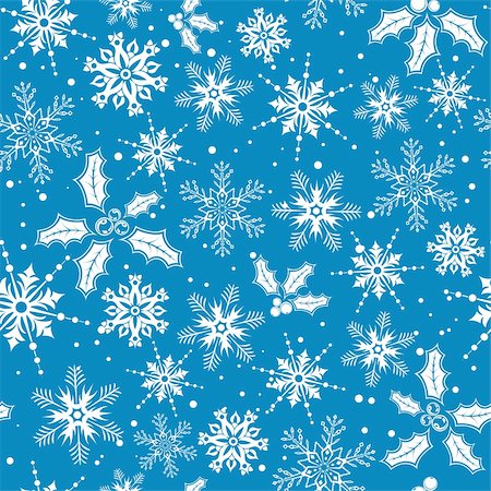 simsearch:400-05374108,k - Christmas seamless background with snowflake, mistletoe, element for design, vector illustration Stock Photo - Budget Royalty-Free & Subscription, Code: 400-04055578
