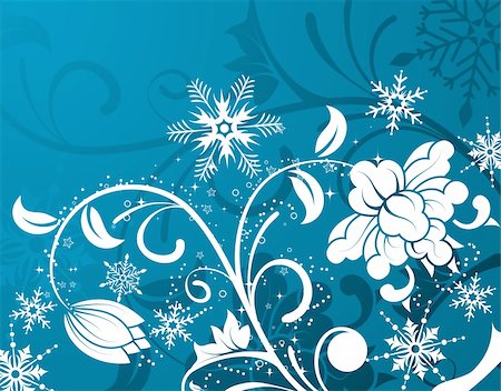 simsearch:400-04239996,k - Floral background with snowflake, element for design, vector illustration Photographie de stock - Aubaine LD & Abonnement, Code: 400-04055573