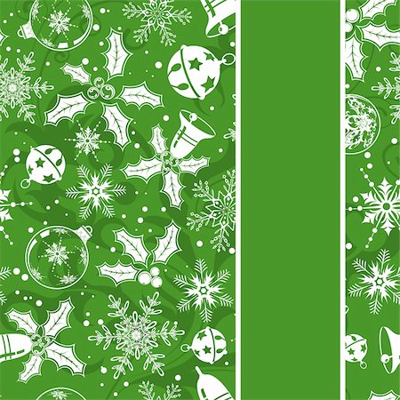 simsearch:400-05374108,k - Christmas seamless background with snowflake, mistletoe, bell, element for design, vector illustration Stock Photo - Budget Royalty-Free & Subscription, Code: 400-04055587