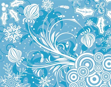 Floral background with snowflake, element for design, vector illustration Stock Photo - Budget Royalty-Free & Subscription, Code: 400-04055580