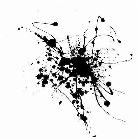 Simple black and white ink splat that is editable Stock Photo - Budget Royalty-Free & Subscription, Code: 400-04055635