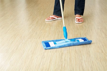 domestic floor cleaners - The cleaner washes a floor in premises Stock Photo - Budget Royalty-Free & Subscription, Code: 400-04055783