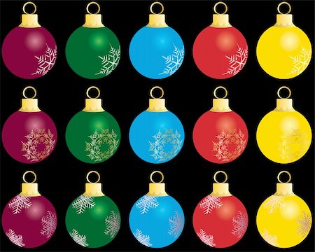 simsearch:400-04411980,k - Set of Christmas (New Year) balls for design use. Vector illustration. Fotografie stock - Microstock e Abbonamento, Codice: 400-04055791