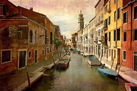 simsearch:400-05004765,k - Artistic work of my own in retro style - Postcard from Italy. - Urban Venice. Fotografie stock - Microstock e Abbonamento, Codice: 400-04055851