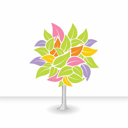 simsearch:400-04987156,k - Tree with colorful leafs. Vector Stock Photo - Budget Royalty-Free & Subscription, Code: 400-04055967