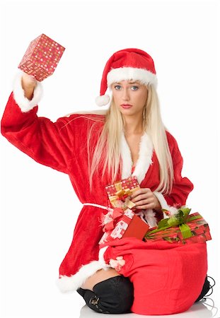 simsearch:400-06477682,k - beautiful santa claus with a lot of present box choosing Stock Photo - Budget Royalty-Free & Subscription, Code: 400-04056016