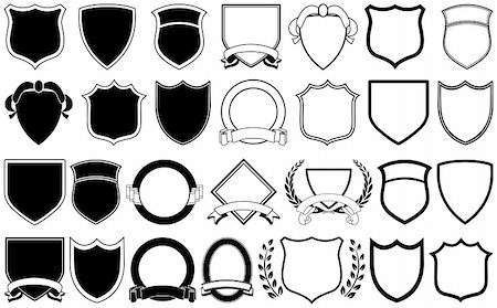 Various shields and crests Photographie de stock - Aubaine LD & Abonnement, Code: 400-04056038