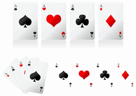 simsearch:400-04314649,k - Playing cards over white background. Four aces poker hand. Foto de stock - Royalty-Free Super Valor e Assinatura, Número: 400-04056202