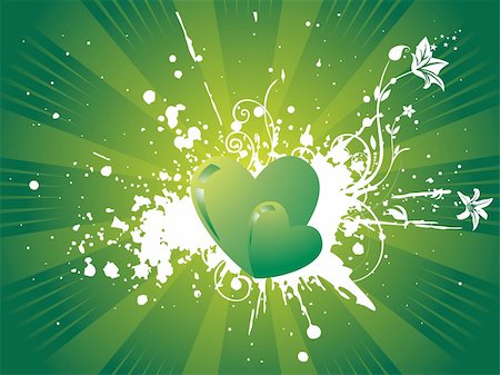 simsearch:400-04593119,k - vector wallpaper of gradient green hearts Stock Photo - Budget Royalty-Free & Subscription, Code: 400-04056484
