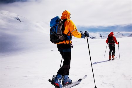 Group of alpine touring skiers on the big Verra Glacier; in background the peaks of Castore and Polluce. MonteRosa, Swiss-Italy border. Stock Photo - Budget Royalty-Free & Subscription, Code: 400-04057168