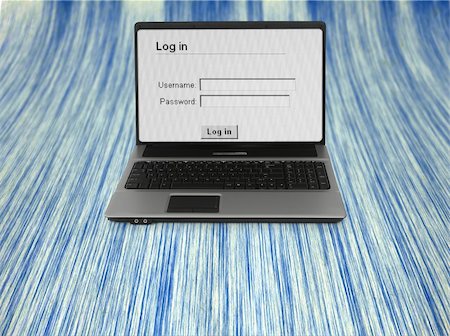 simsearch:400-04122568,k - wide notebook with log in screen, content inside LCD is my property Fotografie stock - Microstock e Abbonamento, Codice: 400-04057411