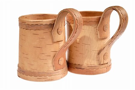 simsearch:659-01843285,k - wooden mugs for beer on white background Stockbilder - Microstock & Abonnement, Bildnummer: 400-04057424