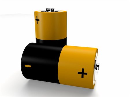 simsearch:400-06109171,k - 3d rendered illustration of two black and yellow batteries Stock Photo - Budget Royalty-Free & Subscription, Code: 400-04057901