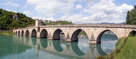 old ottoman bridge over river Drina, Bosnia Stock Photo - Budget Royalty-Free & Subscription, Code: 400-04057956