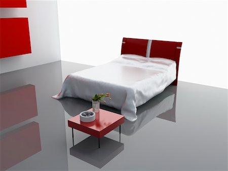 simsearch:400-04061351,k - modern bedroom interior design (computer - generated image) Foto de stock - Royalty-Free Super Valor e Assinatura, Número: 400-04058605