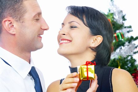 friendship proposal to girl pic - portrait of young nice couple celebrating some occasion Stock Photo - Budget Royalty-Free & Subscription, Code: 400-04058846