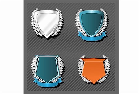 simsearch:400-05060597,k - Silver Emblems and Insignia blank templates Stock Photo - Budget Royalty-Free & Subscription, Code: 400-04058955
