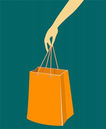 shopping bag vector - Female hand with shopping bag Stock Photo - Budget Royalty-Free & Subscription, Code: 400-04059064