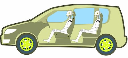 Crash test dummies in the test car Stock Photo - Budget Royalty-Free & Subscription, Code: 400-04059080