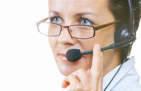 simsearch:400-03985399,k - view of nice operator in stylish glasses at her working place Photographie de stock - Aubaine LD & Abonnement, Code: 400-04059248