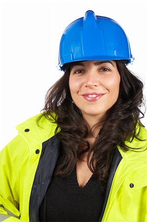 Female construction worker portrait, over a white background Stock Photo - Budget Royalty-Free & Subscription, Code: 400-04059251