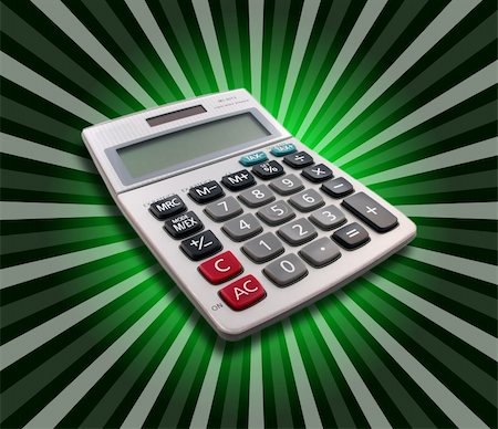 divide money - Office calculator with perspective view on green flower background Stock Photo - Budget Royalty-Free & Subscription, Code: 400-04059330