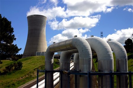 seriousfun (artist) - The cooling tower for a geo-thermal powerstation in New Zealand Fotografie stock - Microstock e Abbonamento, Codice: 400-04059396