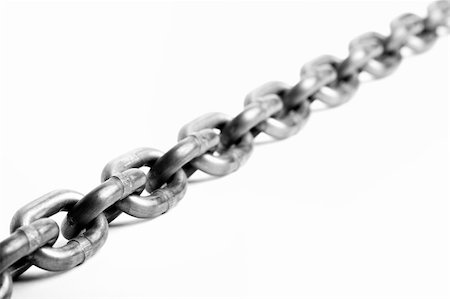 sascha (artist) - chain heavy industrial type closeup isolated on white Fotografie stock - Microstock e Abbonamento, Codice: 400-04059411