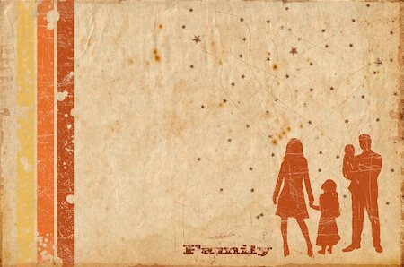 scrolled up paper - retro family background Stock Photo - Budget Royalty-Free & Subscription, Code: 400-04059462