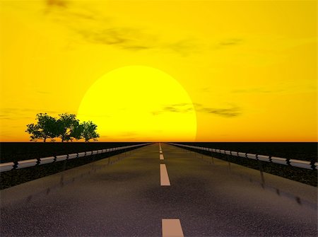 simsearch:400-04000869,k - sunset  under highway landscape (3d rendering image) Stockbilder - Microstock & Abonnement, Bildnummer: 400-04059960