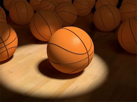 simsearch:858-03049840,k - basketball  ball over the hardwood floor by spot lighting (3D) Photographie de stock - Aubaine LD & Abonnement, Code: 400-04059961