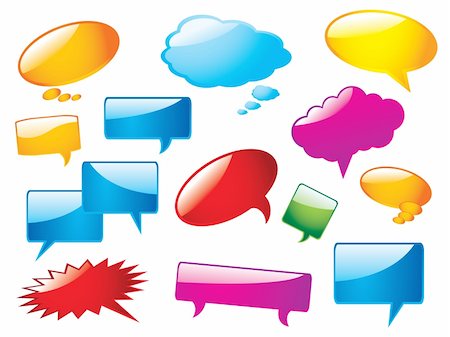 person words speech bubble not phone not outdoors - Glossy speech bubbles.  More images in my portfolio. Stock Photo - Budget Royalty-Free & Subscription, Code: 400-04050232