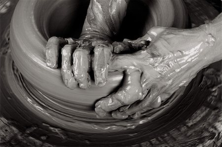 simsearch:400-04213783,k - Close-up picture of a potter works a potter's wheel Stock Photo - Budget Royalty-Free & Subscription, Code: 400-04050422
