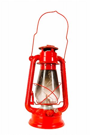 Red Oil Lamp on white ground Fotografie stock - Microstock e Abbonamento, Codice: 400-04050458