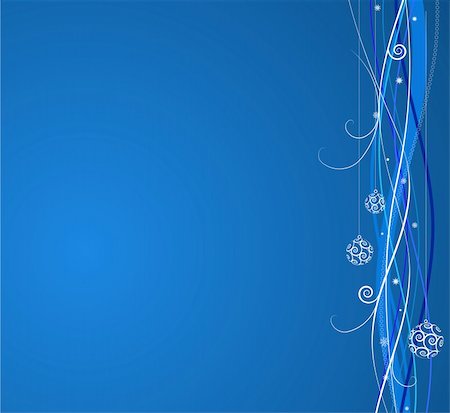simsearch:400-04654192,k - Blue Christmas background: composition of curved lines and snowflakes - great for backgrounds, or layering over other images Foto de stock - Super Valor sin royalties y Suscripción, Código: 400-04051046