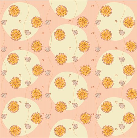 simsearch:400-07062285,k - Vector illustration of retro abstract flowers Background. Pastel shades floral pattern. Foto de stock - Royalty-Free Super Valor e Assinatura, Número: 400-04051074