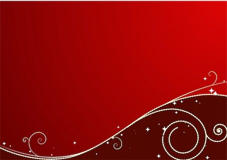 simsearch:400-05380726,k - Red  Christmas background: composition of curved lines and snowflakes - great for backgrounds, or layering over other images Stock Photo - Budget Royalty-Free & Subscription, Code: 400-04051196