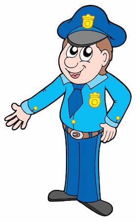 simsearch:400-08262697,k - Cute policeman on white background - vector illustration. Stockbilder - Microstock & Abonnement, Bildnummer: 400-04051229