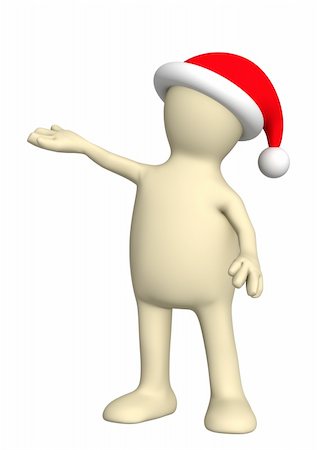 simsearch:400-08409193,k - Puppet in a christmas costume. Object over white Fotografie stock - Microstock e Abbonamento, Codice: 400-04051795