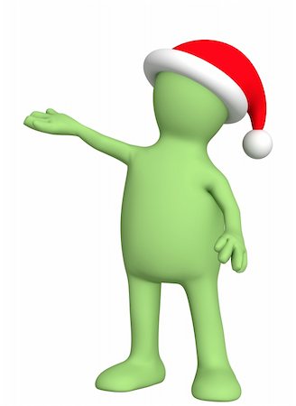 simsearch:400-08409193,k - Puppet in a christmas costume. Object over white Fotografie stock - Microstock e Abbonamento, Codice: 400-04051796