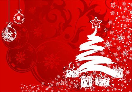 simsearch:400-05374108,k - Christmas background with sphere and tree, element for design, vector illustration Stock Photo - Budget Royalty-Free & Subscription, Code: 400-04051892