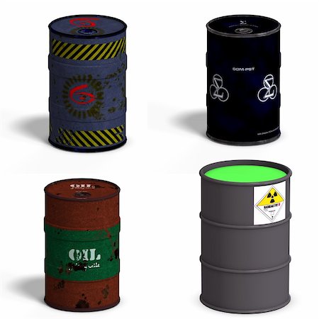 Collection of four barrels with Clipping Path over white Photographie de stock - Aubaine LD & Abonnement, Code: 400-04051911