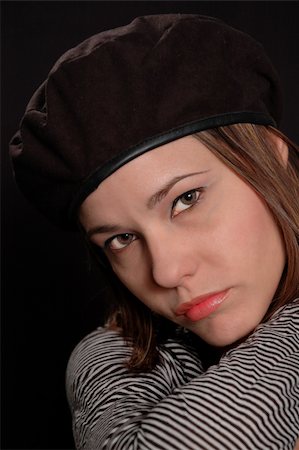 simsearch:400-04167868,k - Portrait of young fashion female posing - isolated on black Fotografie stock - Microstock e Abbonamento, Codice: 400-04051924