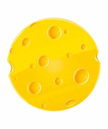 parmesan cheese pieces isolated - vector round piece of cheese isolated food on white background Stock Photo - Budget Royalty-Free & Subscription, Code: 400-04051982