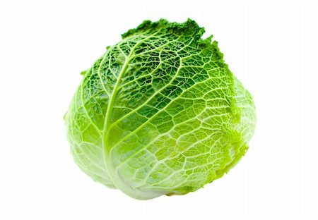 Cabbage isolated on a white background Fotografie stock - Microstock e Abbonamento, Codice: 400-04052133